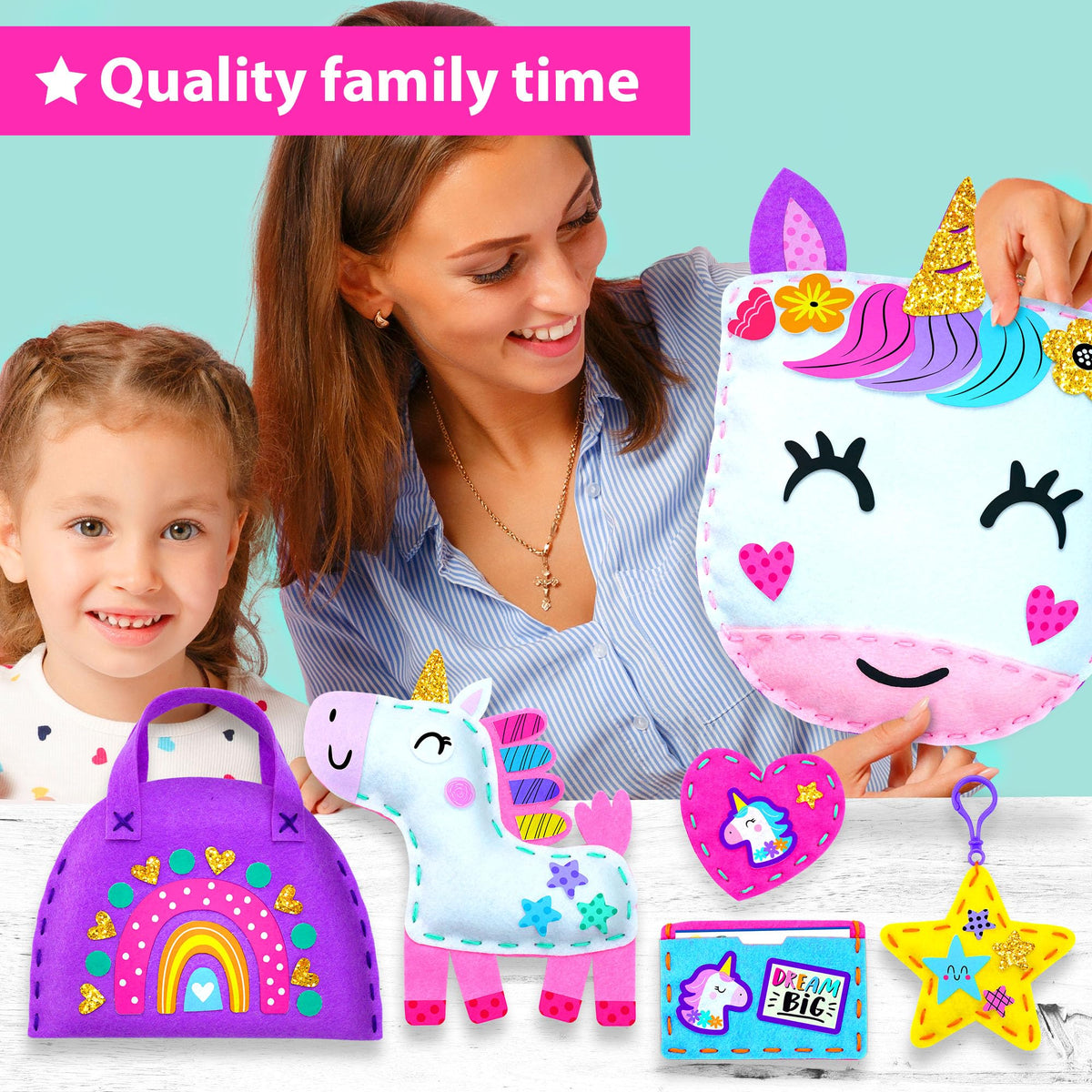 KRAFUN Rainbow bag sewing project showcasing beginner-friendly stitches.