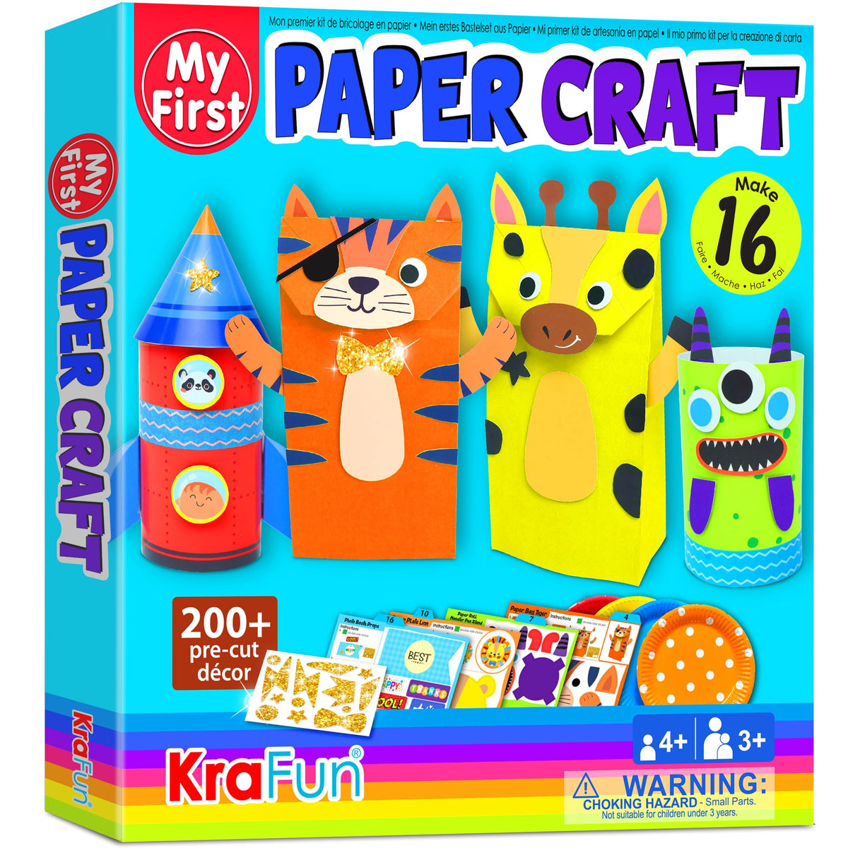 KRAFUN safari craft kit box with supplies, easy to store.