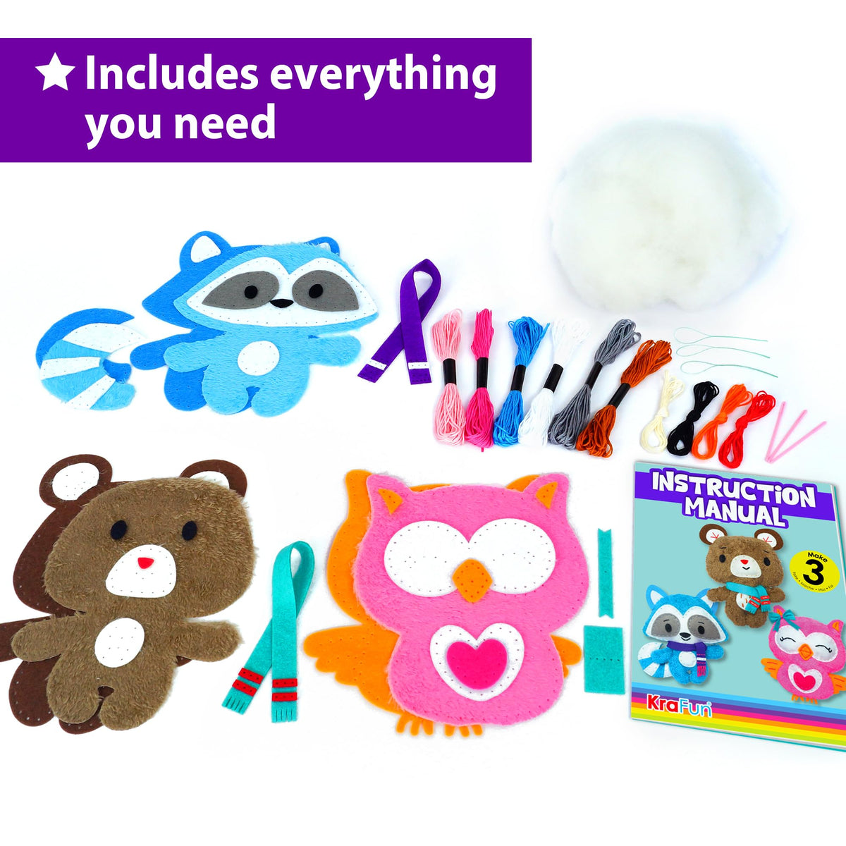 KRAFUN No-mess crafting with pre-cut shapes and holes.