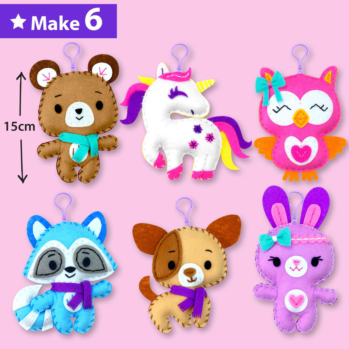 KRAFUN six-dolls plushies display variety for imaginative play.