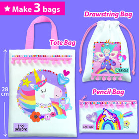 KRAFUN assorted sparkling gems add playful shine to bags.