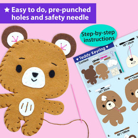 KRAFUN teddy-bear-doll-keyring showcases soft textures for sewing.