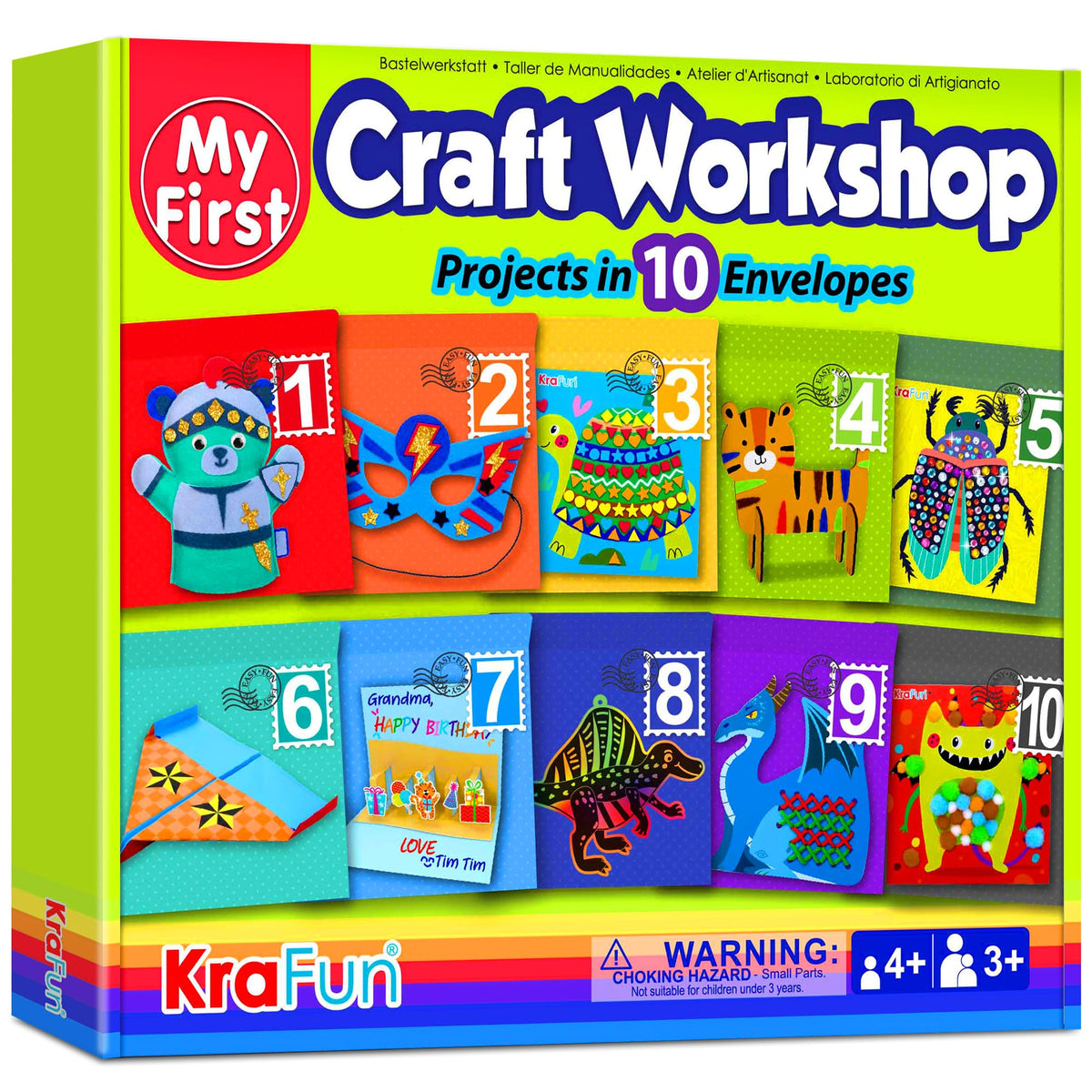 KRAFUN toddler art kit with 10 envelopes keeps play tidy and organized