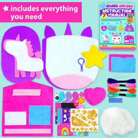 KRAFUN Unicorn plush doll project ready for stitching and play.