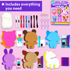 KRAFUN included pre-punched felt materials simplifying kids' stitching.