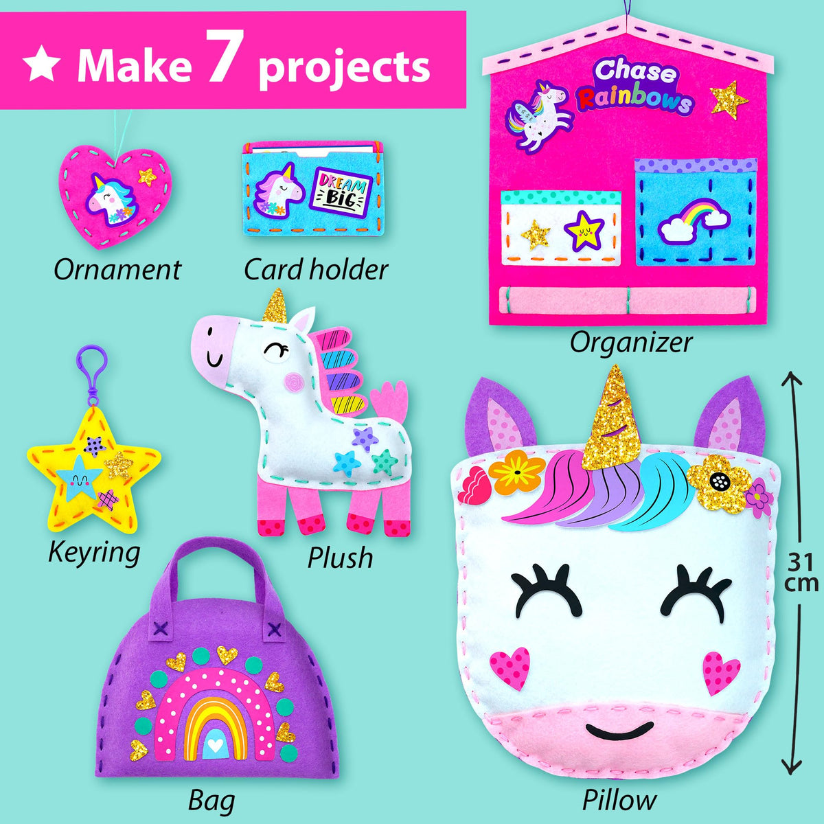 KRAFUN Soft pillow project for young beginners learning sewing.
