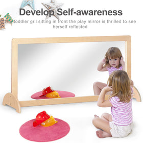 KRAND beech wood frame with rounded edges for safe, comfortable play
