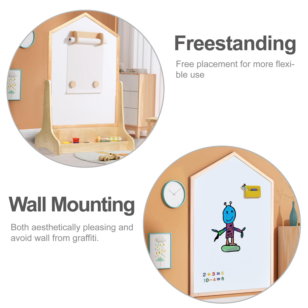 KRAND natural birch wood frame with rounded edges for safety