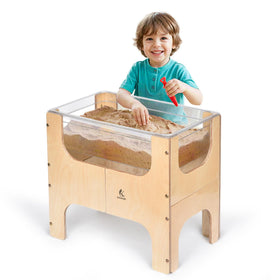 KRAND see-through sensory table with transparent tub for vivid tactile exploration