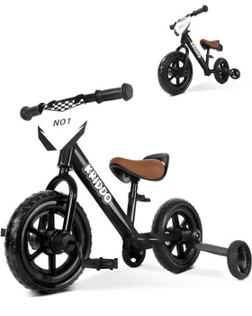 KRIDDO 2-in-1 kids tricycle with pedals storage for easy transition