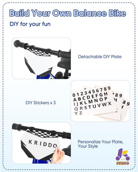 KRIDDO customizable plate for DIY bike styling and personalization.