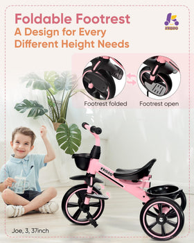 KRIDDO foldable-front-footrest provides flexible support for growing toddlers.