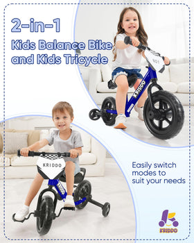 KRIDDO foldable training wheels for quick, versatile riding setups.