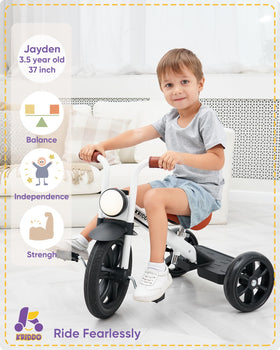 KRIDDO Kids Tricycle adjustable seat height to grow with your child