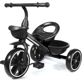 KRIDDO Kids Tricycle front view highlights sturdy frame for safe outdoor adventures.