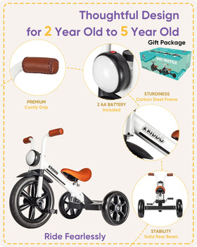 KRIDDO Kids Tricycle suitable for indoor and outdoor play