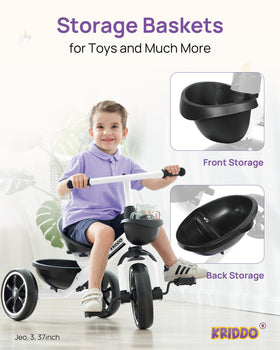 KRIDDO silent wheels let children ride quietly indoors without floor damage.