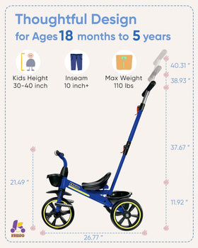 KRIDDO adjustable push handle length fits caregivers of different heights