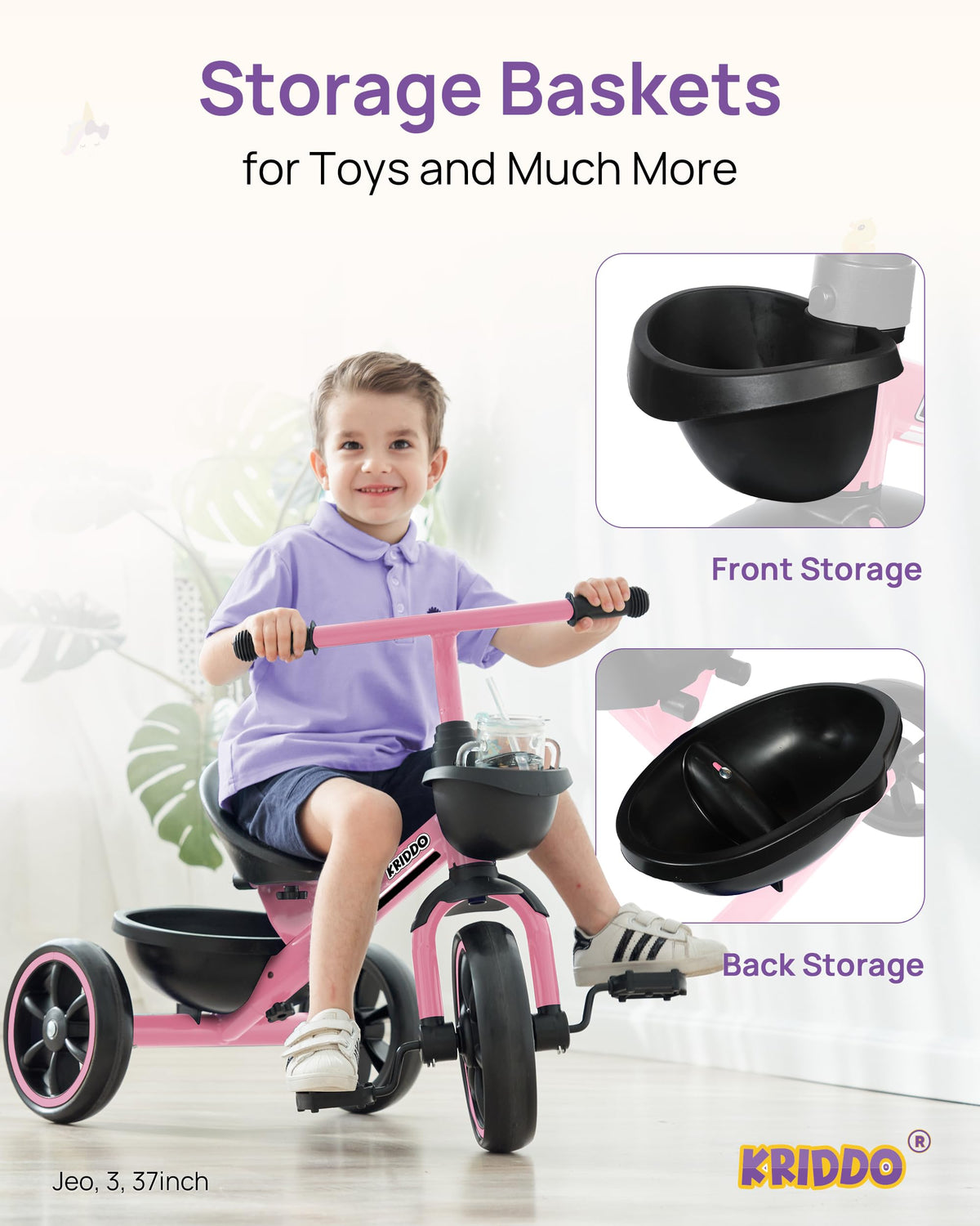 KRIDDO tricycle BPA-free materials and non-toxic paint safety
