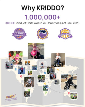 KRIDDO tricycle wider wheelbase, improved stability during learning.