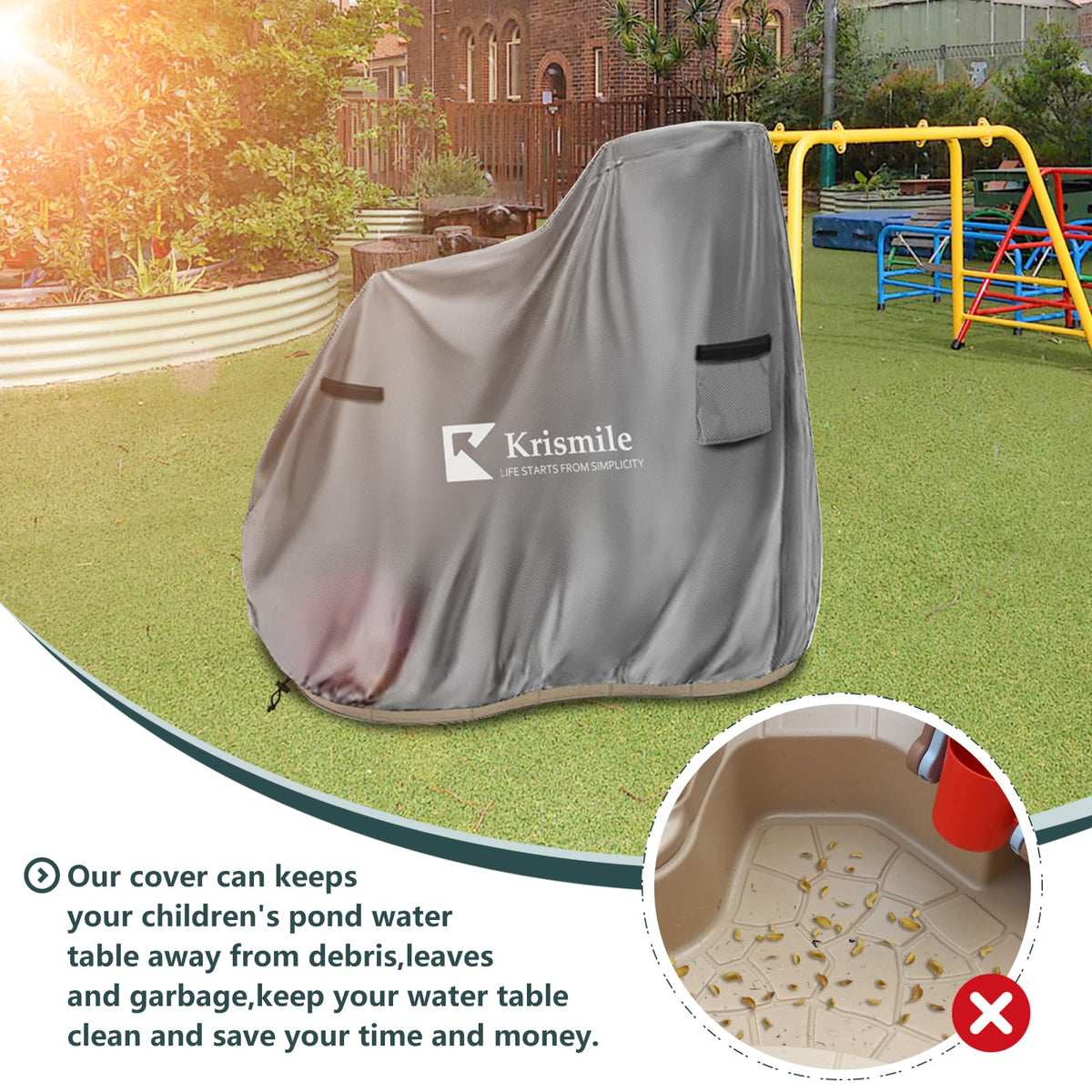 Krismile drawstring closure ensures snug fit.