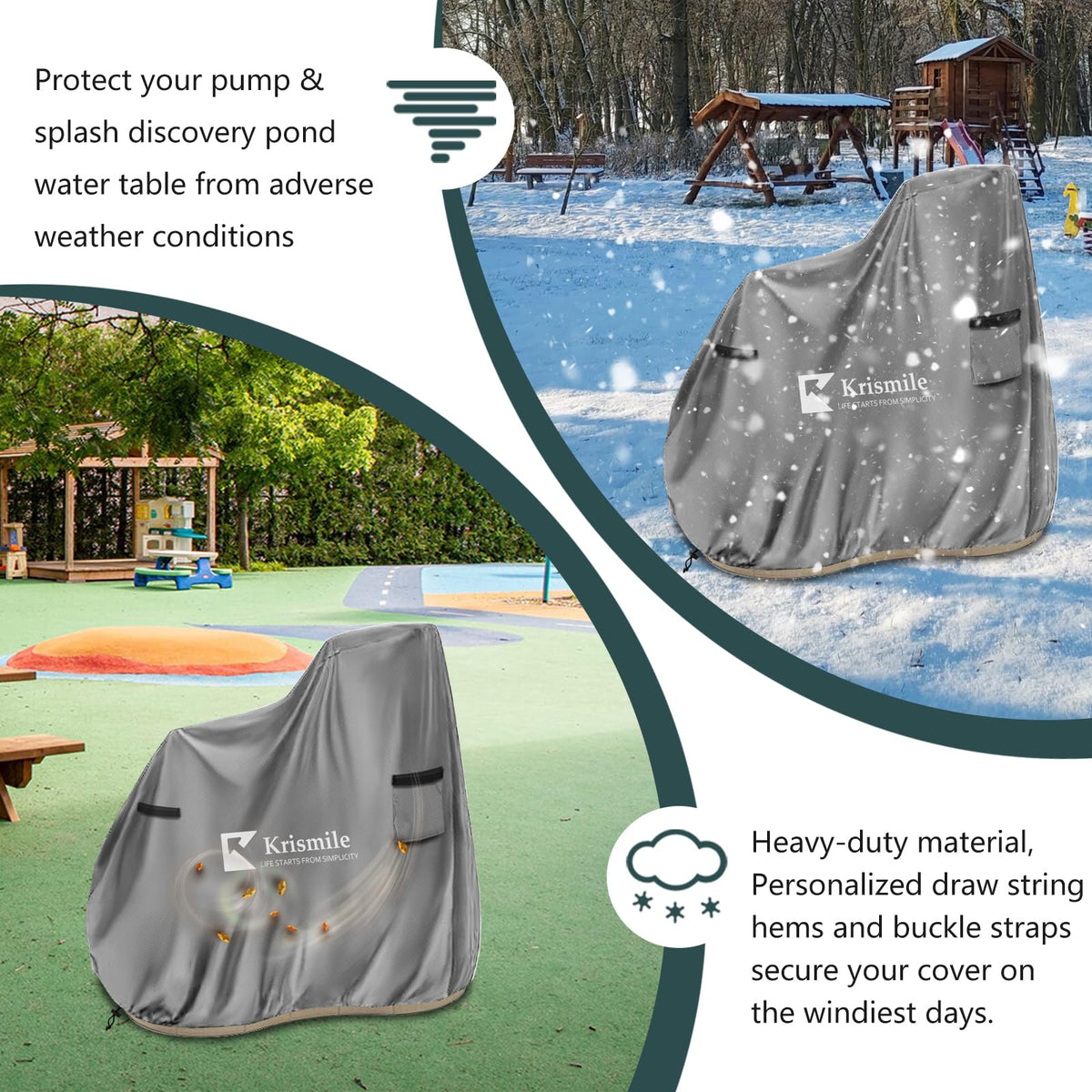 Krismile waterproof coating guards against spills and moisture.