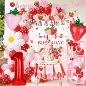 Kriyokiaa Cake topper berry—cute milestone topper for the first birthday cake