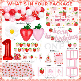 Kriyokiaa Strawberry theme backdrop—whimsical accents for a strawberry party