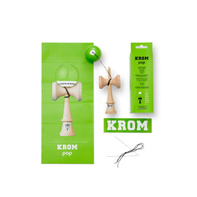 KROM Kendama POP LOL Lime Green cups close-up for smooth landings