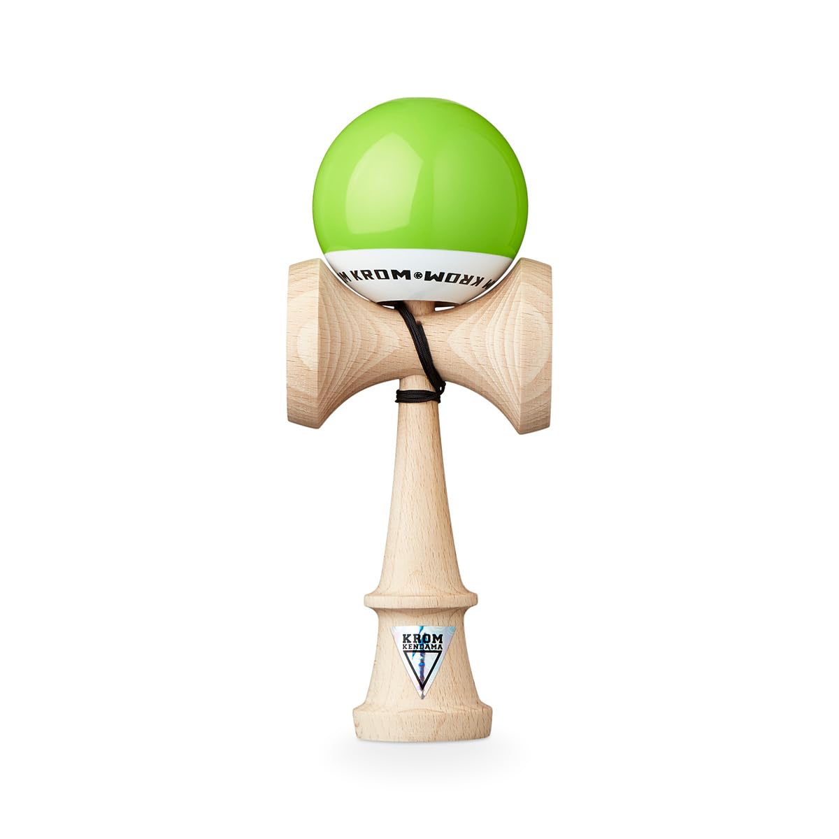 KROM Kendama POP LOL Lime Green front view, great for beginners