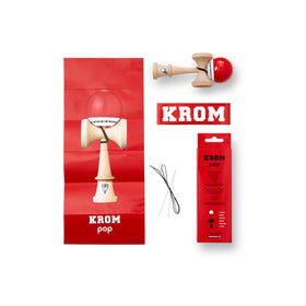 KROM Kendama POP LOL Red with bigger cups for steadier catches