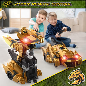 Kroyedfuw Dinosaur Transform RC Car durable ABS body withstands rough play.