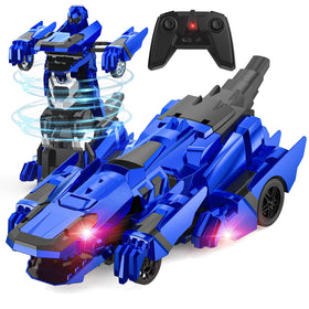 Kroyedfuw dinosaur transform RC car front view with flashing lights for dynamic play.