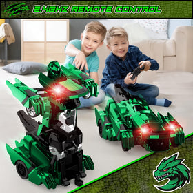 Kroyedfuw Dinosaur Transform RC Car with gimbaled wheels for smooth turns