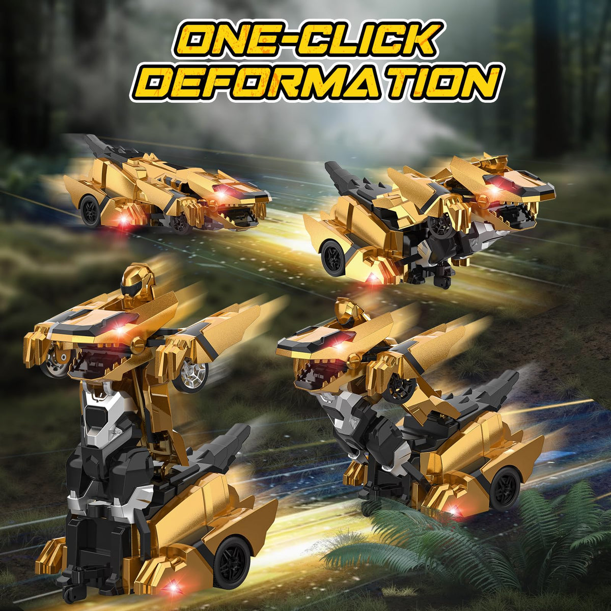 Kroyedfuw Dinosaur Transform RC Car robot mode ready for imaginative playtime.