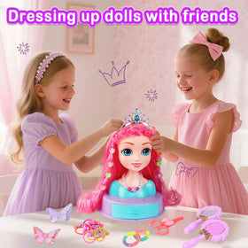 Kryonixty doll head clips and butterfly clips organize hairstyles.