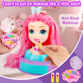 Kryonixty doll head makeup case inspires imaginative makeover play.