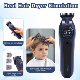 Kryonixty barber kit includes blow dryer with sound for realistic role-play