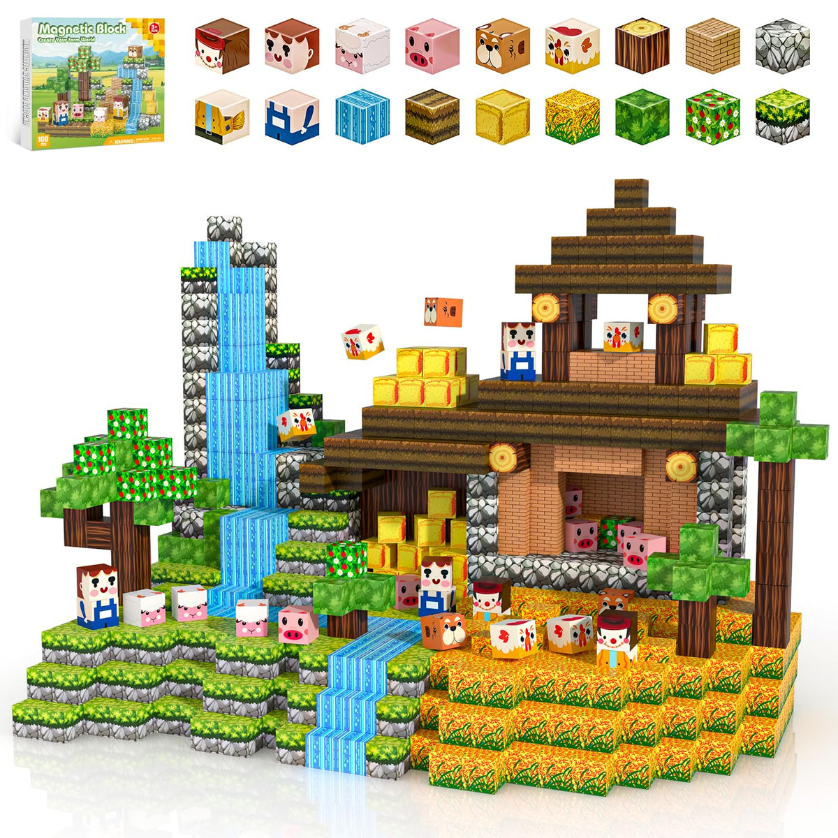 Kryzomat magnetic blocks 100pcs cubes promote colorful, hands-on building and learning