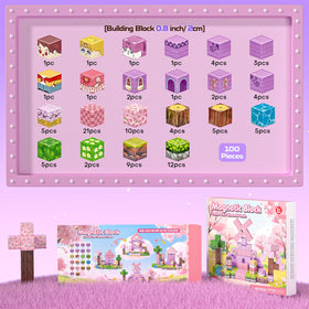 Kryzomat pink princess castle blocks in bright cubes for joyful castle creation