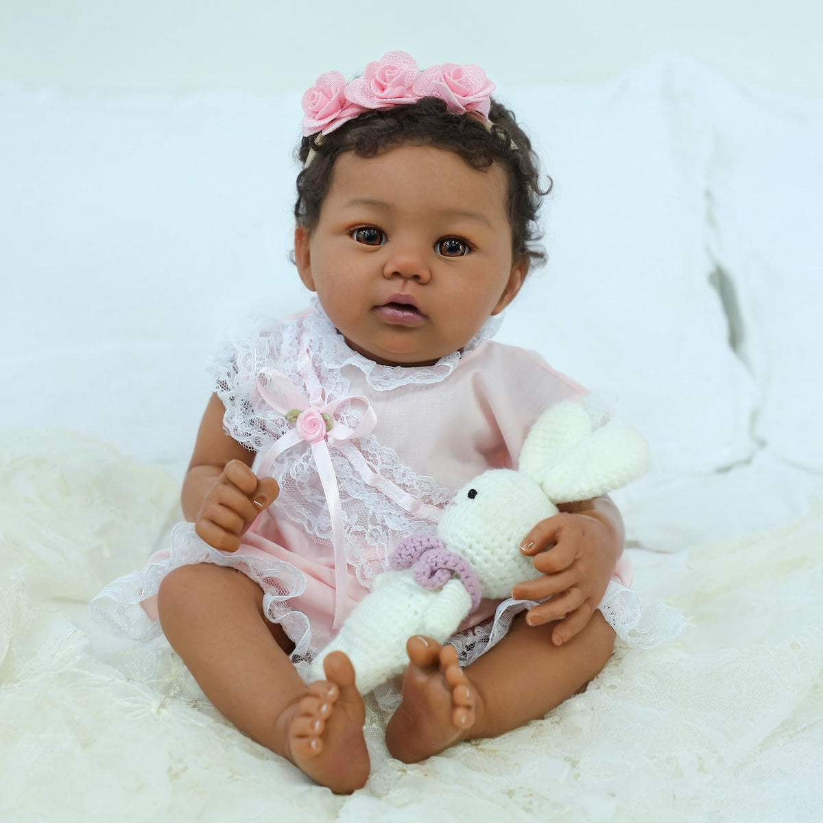 KSBD pink lace dress and headband outfit highlight