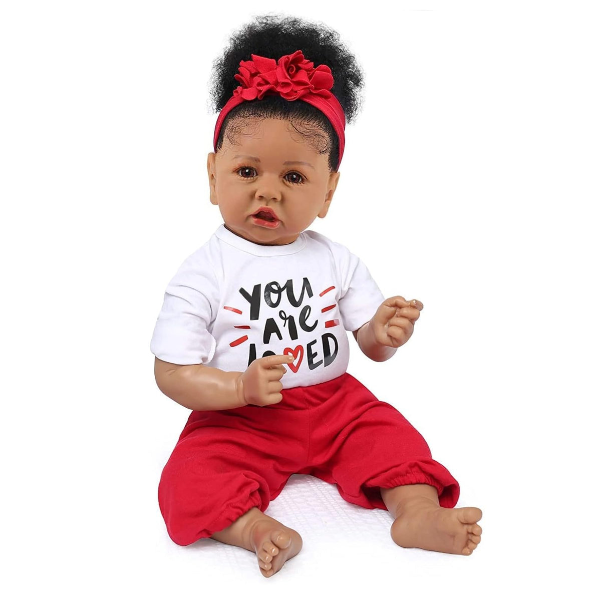 KSBD realistic reborn baby doll Black Girl in 20-inch size for imaginative play