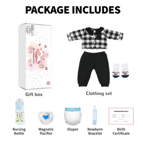 KSBD Reborn doll gift box with pacifier and bottle is ideal for holidays.