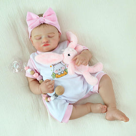 KSBD Rosalie 20-inch soft vinyl body offers a comforting cuddle feel