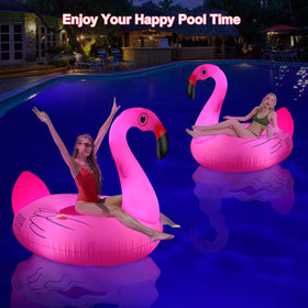 Ksheat Swan pool float with night glow ideal for evening swimming.