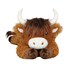 Ksidzas Highland Cow 21-inch weighted plush front view for cozy hugs.