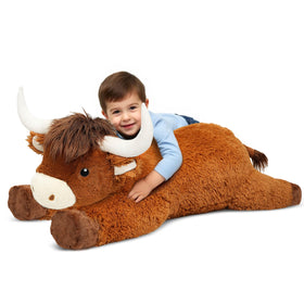 Ksidzas Highland cow plush face detail highlights friendly expression