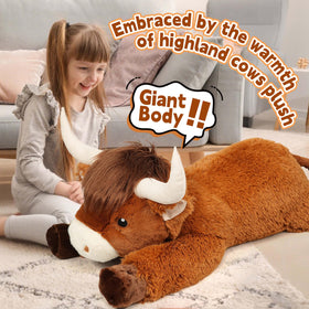 Ksidzas Highland cow plush ears and embroidered eyes detail