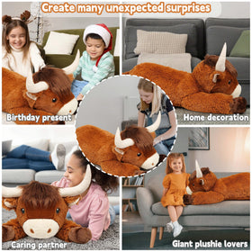 Ksidzas Highland cow plush gift-ready cuddle buddy for everyone