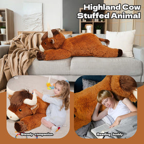 Ksidzas Highland cow plush vacuum-pack delivery for easy transport
